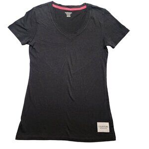 Calvin Klein Performance Womens Top V-neck Logo Patch Back XS